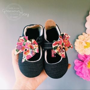 Denim Bow Toddler Girls Shoes Mary Jane Pink Blue
